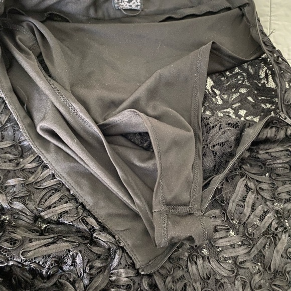 NWT ASOS LUXE Black Off Shoulder Crop Top & Wide Leg Sheer Lace Trousers Size 2 - Picture 15 of 15